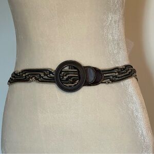Stylish Black, Brown, tan and green Women's Boho braided Belt